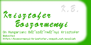 krisztofer boszormenyi business card